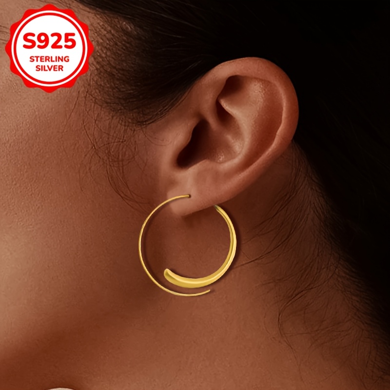 925 Silver Oversized Circle Earrings for Women